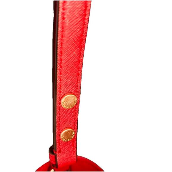 NWT Tory Burch Emerson Bucket Bag Red Saffiano Leather Bearberry Crossbody - Picture 10 of 16